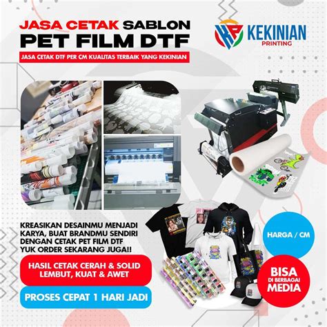 Jual Cetak Sablon Dtf Meteran Lebar Cm Sablon Dtf Murah Cetak