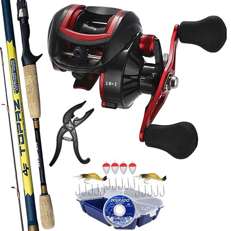 Kit Pesca Carretilha 19 Rolamentos Vara Topaz 1 68mts Alicate H I E