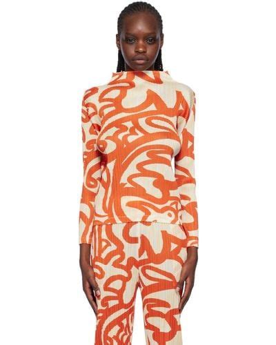 Orange Pleats Please Issey Miyake Knitwear For Women Lyst