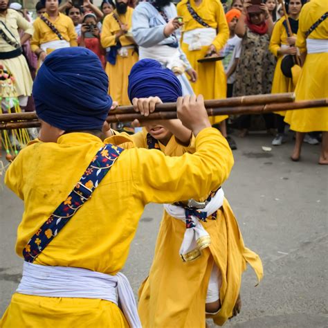 Delhi India October 2 2023 Sikhs Display Gatka And Martial Arts