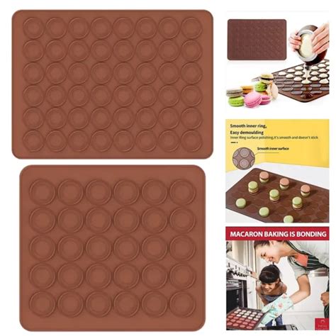 FEUILLE DE CUISSON macaron marron 4830 trous tapis silicone antiadhésif