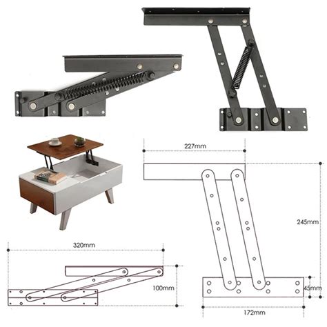 1pair Lift Up Top Coffee Table Lifting Frame Mechanism Spring Hinge