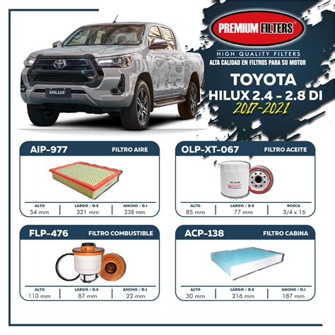 Kit Cambio De Aceite Y Filtros Para Toyota Hilux