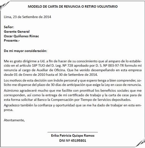 50 Formatos De Cartas De Renuncias