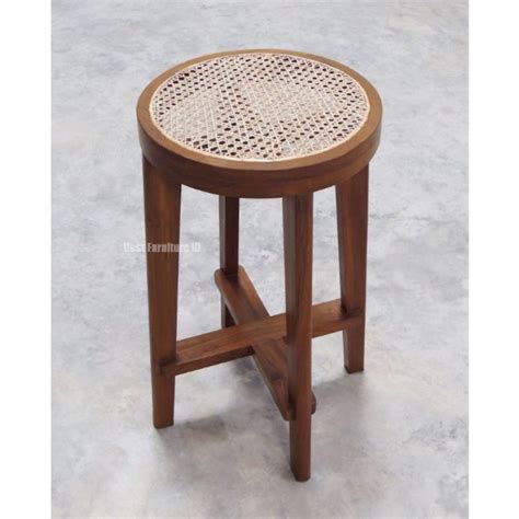 Jual Stool Rotan Jati Stool Jati Rotan Kursi Bulat Jati Rotan