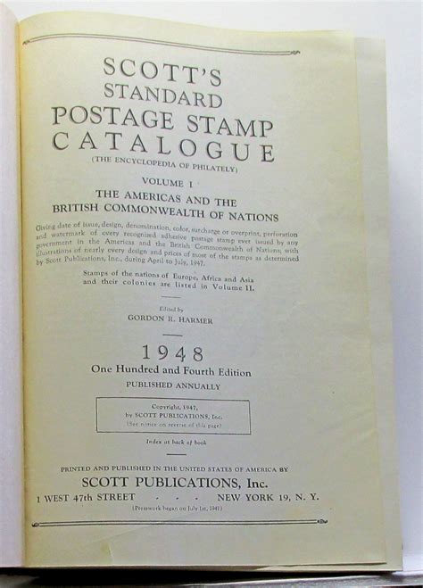 Scott S Standard Postage Stamp Catalogue Volume I The Americas And The