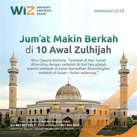 Sedekah Jumat Di Bulan Zulhijah WAHDAH INSPIRASI ZAKAT