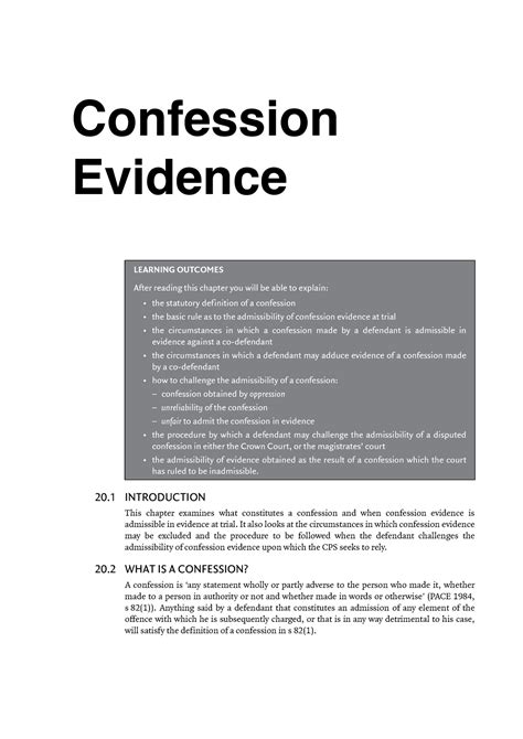 Confession Evidence Textbook Notes From Criminal Litigation And