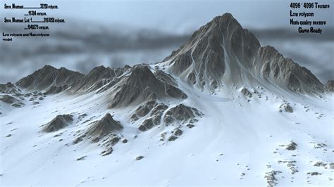 3d Model Snow Mountain Vr Ar Low Poly Cgtrader