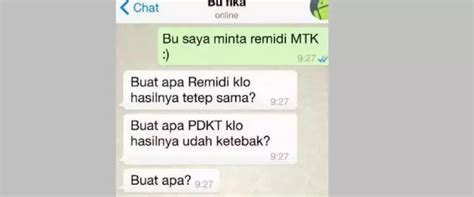 Bikin Heran Chat Lucu Guru Dan Murid Ini Endingnya Malah Nggak Nyambung