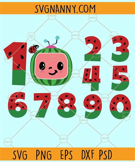 Cocomelon Numbers Svg Cocomelon Numbers Clipart Svg Cocomelon Svg