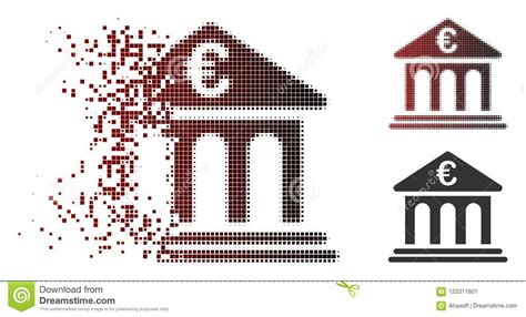 Icono Euro De Semitono Destrozado Del Banco Del Pixel Ilustración del