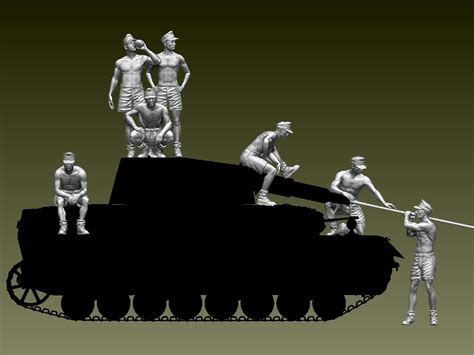 OBJ file German Tank crew Afrika Korps ww2 🪖 ・3D print design to download・Cults