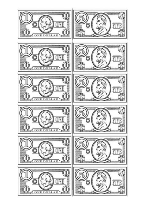 Fake Money Printable Black And White - Printable Word Searches