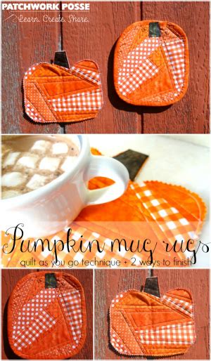 Fall Pumpkin Mug Rug Tutorial Patchwork Posse