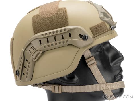 Emerson Mich Helmet With Nvg Mount Side Rail Color Tan