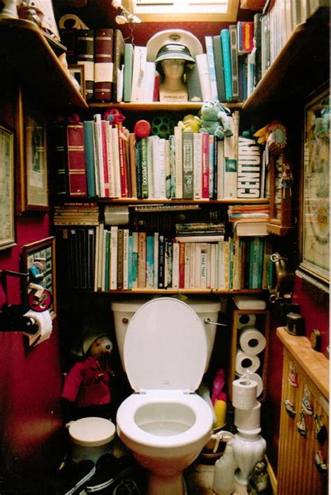 Bathroombookshelves Haha This Is Great Toilet Room Eclectic