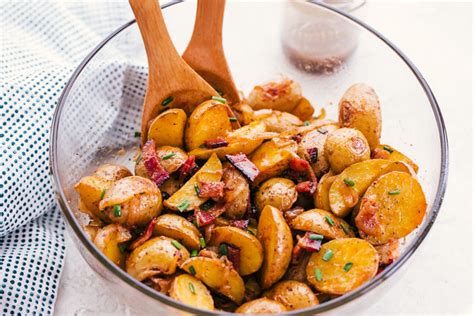 Roasted Potato Salad With Bacon Vinaigrette The Food Cafe Just Say Yum