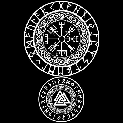norse protection symbols white vegvisir  valknut viking symbols