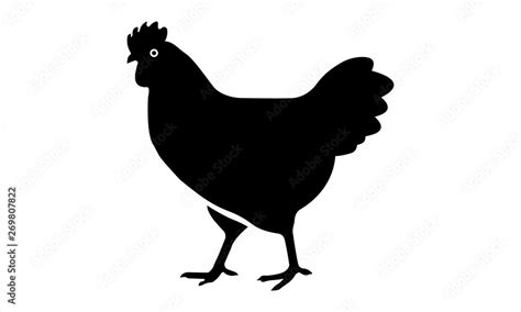 Chicken flat vector icon. Chicken vector silhouette - Vector Stock ...