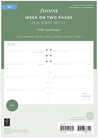 Filofax A5 Eco Week On Two Pages 2024 Diary With Tabs Amazon Co Uk