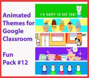 Animated Google Classroom Headers Fun Pack 12 Banners Distance