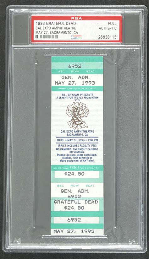 Lot Detail - Original 1993 Grateful Dead Concert Ticket @ Cal Expo