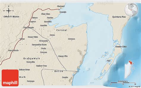 Shaded Relief 3d Map Of Corozal