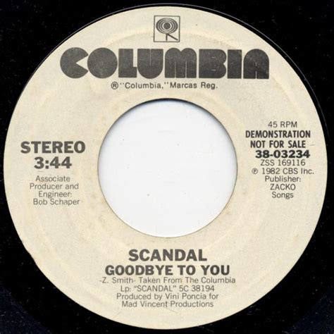 Scandal Goodbye To You 1982 Vinyl Discogs