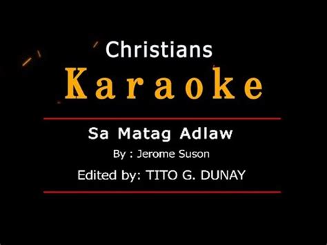 Sa Matag Adlaw By Jerome Suson Karaoke Version Youtube