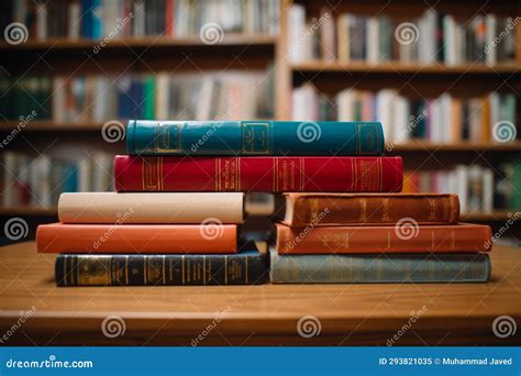 A Library With Bookshelves And Stairs Stock Photography Cartoondealer