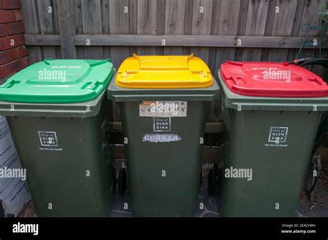 Colour Coded Household Waste Collection Bins For Green Organic Waste