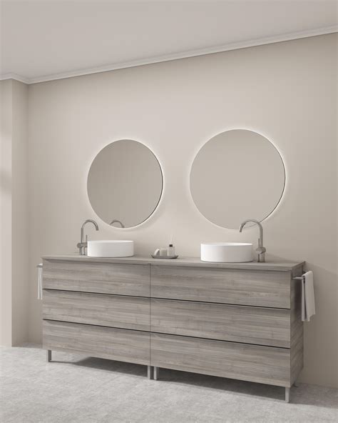 Mueble De Ba O Con Lavabo Komplett Roble Gris X Cm Leroy Merlin