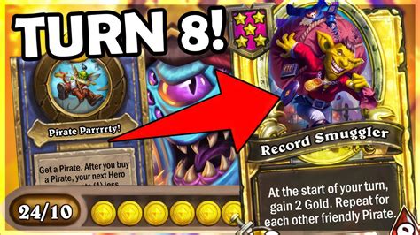 TURN 8 Golden Record Smuggler Hearthstone Battlegrounds YouTube