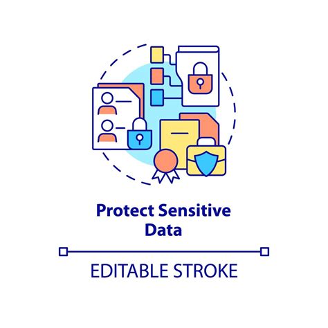 Protect sensitive data concept icon. Ensure safety of work information