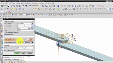 Nx Motion Simulation Revolute Joint Constant Driver Youtube