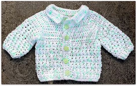 Craft Passions Lightweight Baby Boys Cardigan Free Crochet Pattern