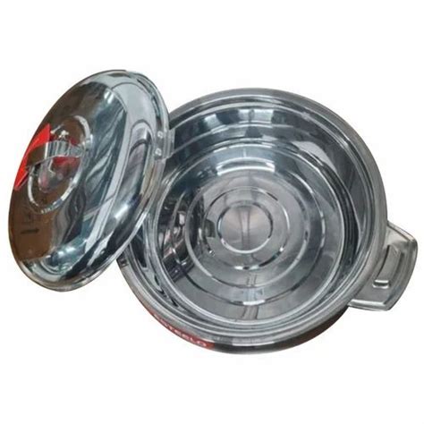 Esteelo Stainless Steel Hot Pot Size 24 X 24 X 9 5 Cm Capacity 2500 Millilitres At Rs 800