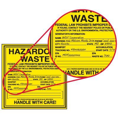 Custom Hazardous Waste Container Labels | Seton