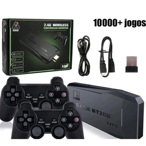 Video Game Stick 4k 10mil Jogos Retro 2 Controles Sem Fio Shopee Brasil