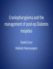 Craniophayringioma DI Mgmt Ppt Craniopharygioma And The Management Of