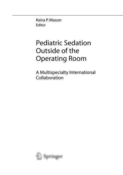 SOLUTION Pediatric Sedation Outside Of The Operating Room Studypool