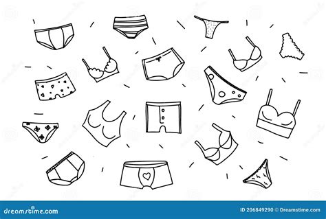 Hand Drawn Doodle Set Of Panties Stock Vector Illustration Of Artwork