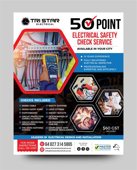 Upmarket Modern Electrician Flyer Design For Tri Star Electrical By