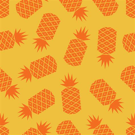 Seamless Pattern Tropical Fruit Beautiful Pineapple Fruit Pattern In