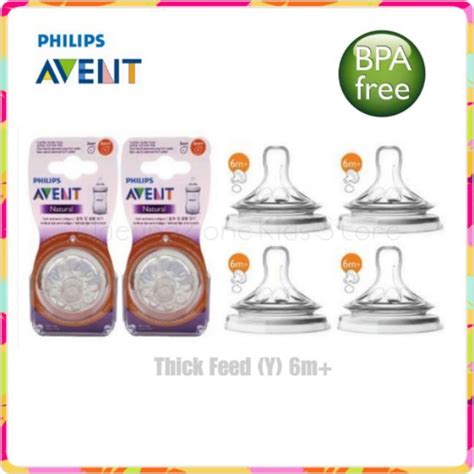 Philips Avent Natural Teat Nipple Puting Botol Thick Feed Flow 6m Y