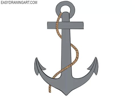 How To Draw An Anchor Easy Drawing Art