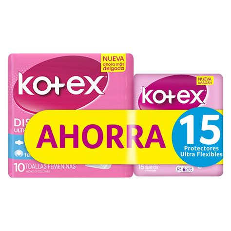 TOALLAS HIGIENICAS KOTEX ULTRA TELA 10 UDS AHOR 15 KISS Droguerias Patria