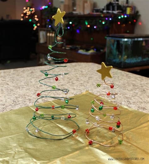 Diy Wire Christmas Tree Craft Lovebugs And Postcards