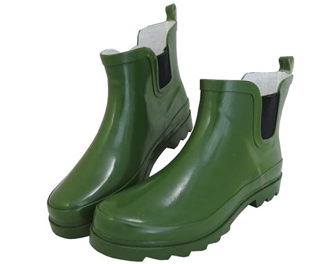 Starbay Womens Waterpoof Garden Ankle Rubber Rain Boots R607 Dark Green Color Size 9